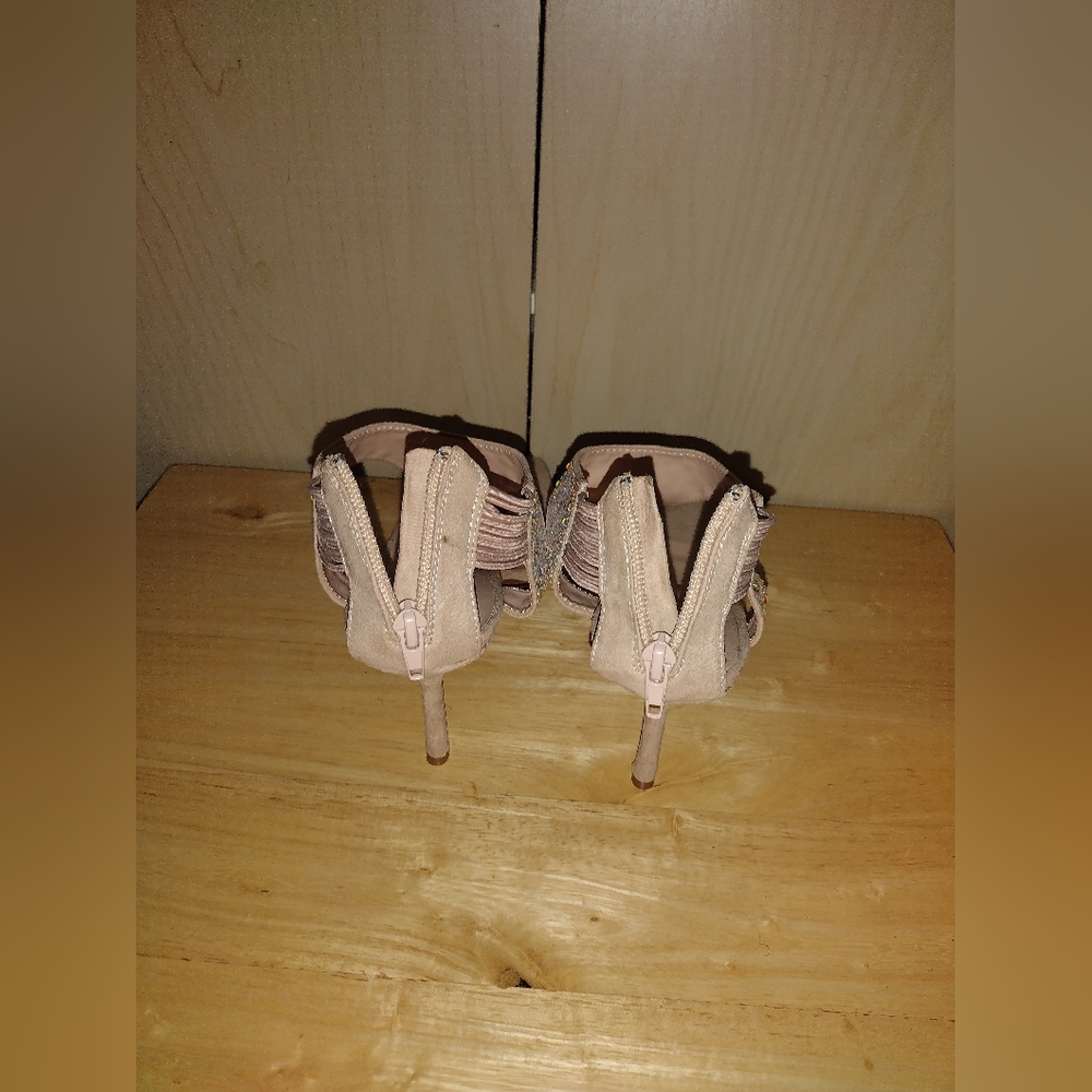 Nude Rhinestone Heeled Sandals – Size 10 (Rouge Helium) - Picture 6 of 7